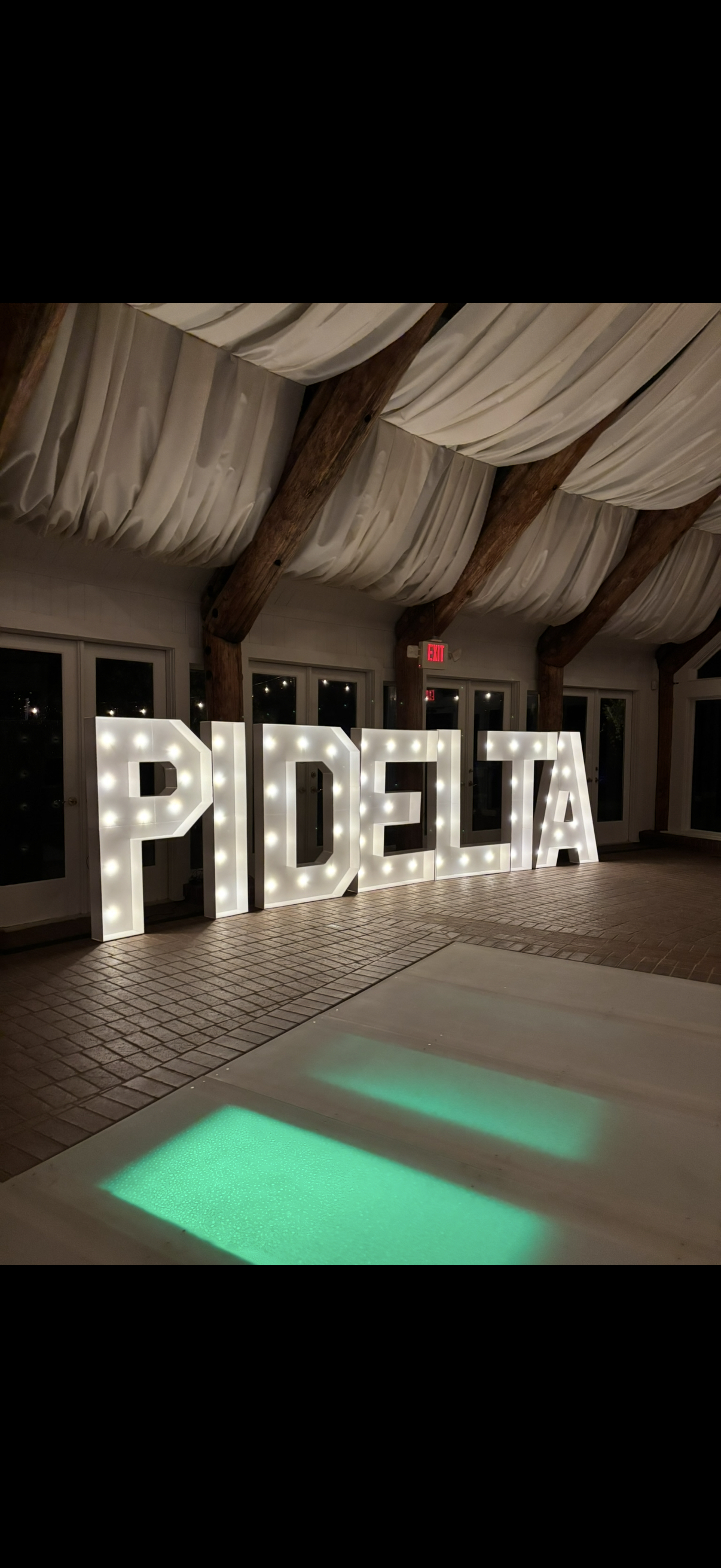 Custom marquee letters at event